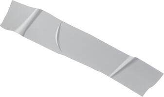 Crumpled piece of white sticky tape resting against a white background, providing ample copy space. Ideal for themes of fixing, packaging, and attaching in various creative projects vector