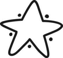 Simple, hand drawn five pointed star with small dots decorating its outline, set against a clean white background, creating a charming and minimalist design vector