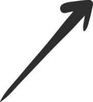 Simple, dark gray, hand drawn arrow pointing up and to the right on a white background, ideal for representing growth, progress, or positive trends vector