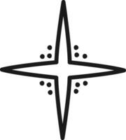Simple yet captivating, this four pointed star shines with a hand drawn charm, radiating light and magic, perfect for adding a touch of whimsy to any design vector