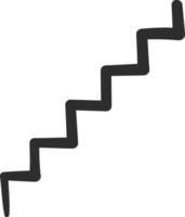 Simple, black hand drawn stairs icon isolated on white background, symbolizing growth, progress, and upward movement in business, career, or personal development vector