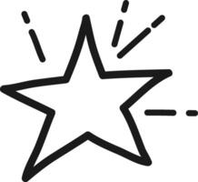 Simple, hand drawn star with short lines emanating from its top, suggesting brightness or sparkle, isolated on a white background, creating a clean and minimalist design vector