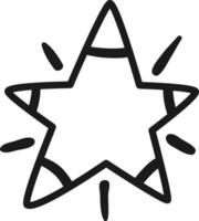 Simple, hand drawn star twinkles with radiating lines, conveying a sense of light, positivity, and childlike wonder, perfect for adding a touch of whimsy to any project vector
