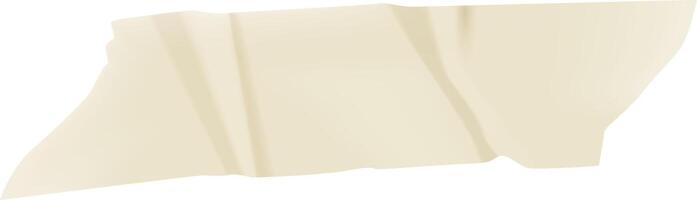 Beige adhesive tape with folds and wrinkles creating a textured surface, isolated on a clean white background, providing space for design or text vector