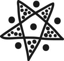 Hand drawn black and white star featuring dots that create a visually striking pattern, enhancing various design projects with a modern and minimalist aesthetic vector