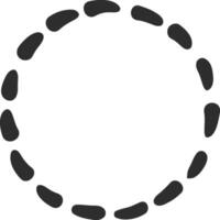 Seamlessly looping dotted line creating a perfect circle with uniformly sized and spaced oval shapes, ideal for decorative borders, loading animations, or cyclical process representations vector