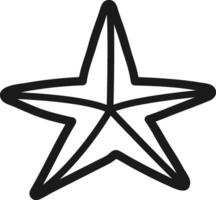 Simple black and white five pointed star shines bright, radiating with a bold and graphic design, perfect for adding a touch of celestial charm to any project vector