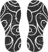 Shoe prints with curved lines create intricate traces on the ground, evoking a sense of journey and investigation, hinting at stories of movement and exploration vector