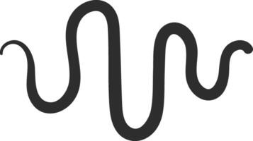 Wavy shape created by a slithering snake, forming a sinuous pattern, isolated on white background, representing concepts of wildlife, reptiles, and nature vector