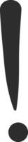 Large dark gray exclamation mark sitting prominently on a white background, conveying feelings of surprise and alarm while demanding attention and emphasizing important messages vector