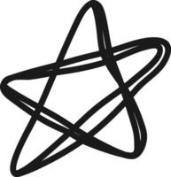 Simple, hand drawn five pointed star with a double outline, conveying concepts of quality, excellence, achievement, and positive feedback, suitable for various design and educational purposes vector