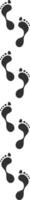 Bare human footprints creating a winding path across a white background, illustrating direction and movement while inviting thoughts of adventure and exploration vector