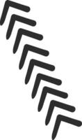 Seamless diagonal pattern of simple black arrows pointing down left on a minimalist white background, suggesting a descending trend or direction vector