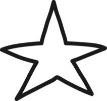 Simple, hand drawn five pointed star is isolated on white, symbolizing positive feedback, achievement, and the highest level of quality in rating systems vector
