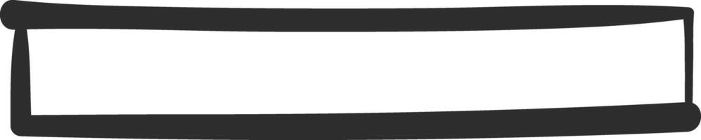 Hand drawn black horizontal banner with rounded corners and copy space provides a simple yet effective way to highlight important text or messages, emphasizing simplicity and minimalism in design vector