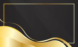 Abstract premium shiny color gold wave luxury on dark background vector