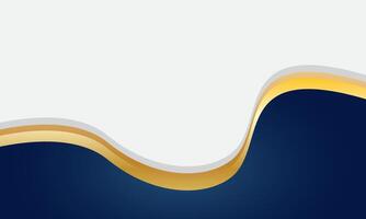 Blue gold wave gradient abstract background design vector