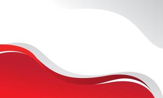 White background with abstract red wavy vector