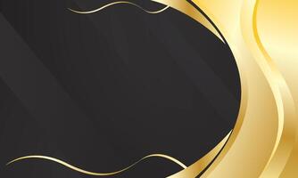 Abstract gold wave luxury on dark background vector