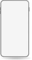 Realistic smartphone mockup featuring a blank white screen and a sleek metallic frame, ideal for presenting mobile apps and user interfaces in a modern and clean format vector