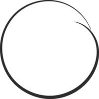 Simple, hand drawn circle with a slightly overlapping line segment, hinting at a spiral or cyclical process on a clean white background, ideal for minimalist designs and conceptual illustrations vector