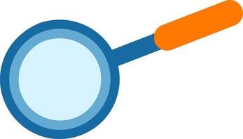 Minimalist illustration featuring a blue frying pan with an orange handle, symbolizing cooking, kitchenware, and the art of meal preparation in a clean, modern style vector