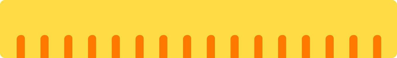 Orange vertical rounded stripes over a yellow background creating a fence or a comb like effect, suitable for backgrounds and decorative purposes vector