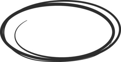 Double oval shape is drawn with black lines, creating a frame for text or emphasis, often used for highlighting important information or adding a visual element vector