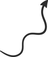 Wavy arrow pointing upward, representing growth, success, and positive momentum in both business and personal development, illustrating the journey toward achievement and aspiration vector