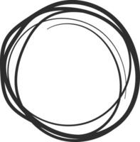 Multiple overlapping black lines creating a circular shape, perfect for emphasizing text or images while adding a hand drawn, artistic touch to any design vector