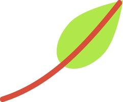 Minimalist illustration featuring a stylized green leaf adorned with a striking red diagonal line, representing themes of growth, nature, and environmental awareness vector