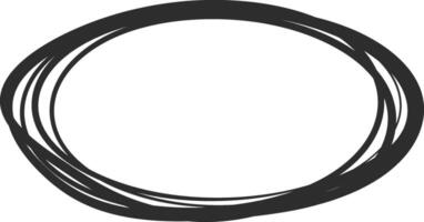Multiple overlapping black lines form an oval shape, creating a hand drawn frame with a prominent empty center against a clean white background, emphasizing simplicity and minimalism vector