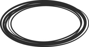 Hand drawn oval shape featuring multiple overlapping black marker lines, creating a decorative frame with ample copy space, isolated against a clean white background vector