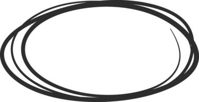 Oval shape emphasizing important information, using a hand drawn style with multiple outlines, creating a visually appealing element on white background vector
