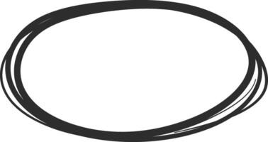 Irregular black oval shape with visible multiple strokes is drawn on a white background, providing a simple yet effective way to highlight information vector