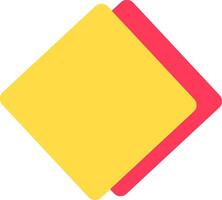 Yellow rounded corner square overlapping a pink rounded corner square on a white background forming a minimal abstract geometric composition vector