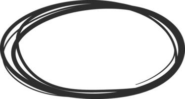 Scribbling oval shape hand drawn with multiple overlapping lines creating a frame for text, logos, or design elements, conveying a sense of motion and energy vector
