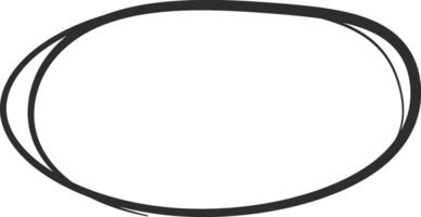 Irregular black oval shape is drawn with double lines, creating a frame for text or image against a clean white backdrop, perfect for emphasizing key points vector