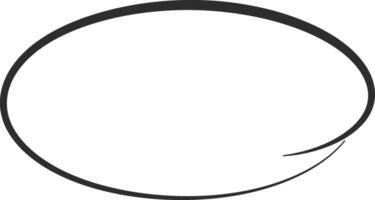 Oval speech bubble pointing right with thick lines, hand drawn doodle style, isolated on white background, ideal for comics and graphic design vector