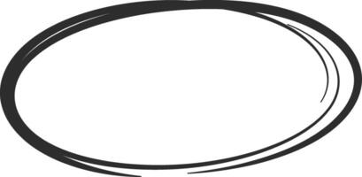 Irregular oval shape emphasizing a particular point, using a hand drawn style with double lines, creating a visually appealing and informal highlight vector