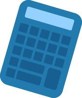 Blue calculator showing blank screen displaying calculating operation is an illustration representing accounting, finance, mathematics, economy, business, and office work vector