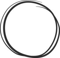 Double imperfect black circles drawn on a white background create a unique frame for messages or logos, highlighting a handmade, artistic design with a raw, organic feel vector