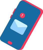 Modern smartphone showcasing a new email notification, highlighting the need for immediate attention to incoming digital communication and enhancing connectivity in daily life vector