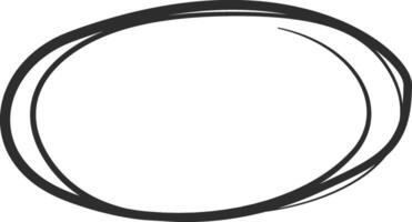 Hand drawn oval shape featuring double black lines creates a stylish frame for text or images, emphasizing key points against a clean white backdrop vector