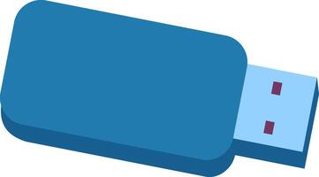 Close up of a blue USB flash drive, representing portable data storage and transfer in the modern digital age, emphasizing convenient technology for file management vector