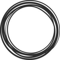 Abstract circular shape made of several concentric irregular black lines creating a spiral effect, suitable for logo or graphic design element vector