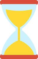 Hourglass featuring falling sand, symbolizing the passage of time in a simple yet iconic representation of deadlines, countdowns, and the flow of history vector