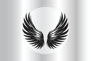 silhouette of wings in black and white in different angel style vector