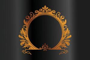 vintage frame featuring decorative swirls and floral elements in emblem or circle shape vector