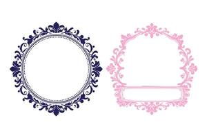 Oval and circle shape vantage frame in authentic design vector